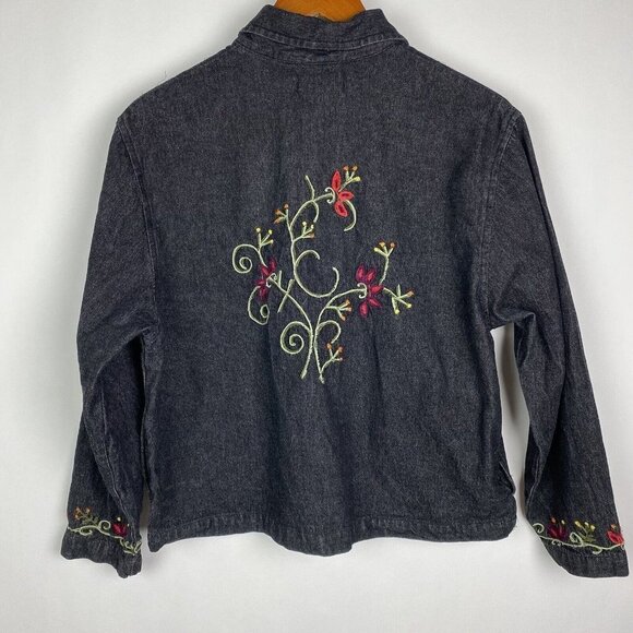 Shaver Lake Floral Embroidered Denim Jacket - Picture 2 of 12